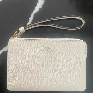 Coach Cream Wristlet Clutch